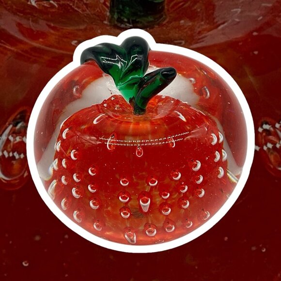 Lenox Retired "Orchard Glory" Handblown Crystal Apple Paperweight With Box & COA - Picture 4 of 15